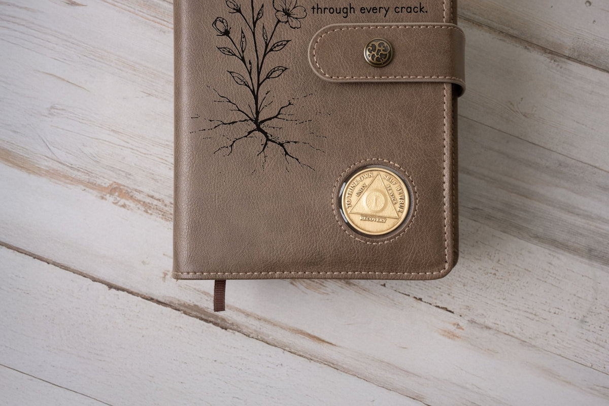 Custom Design AA Big Book & 12 Steps and 12 Traditions Book Set Cover, Alcoholics Anonymous Gifts, Fits 2 Hardcover AA Books, AA Coin Holder - Religious Books - Aylev