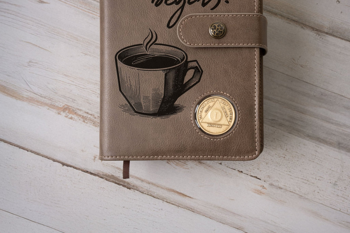 Custom Design AA Big Book & 12 Steps and 12 Traditions Book Set Cover, Alcoholics Anonymous Gifts, Fits 2 Hardcover AA Books, AA Coin Holder - Religious Books - Aylev