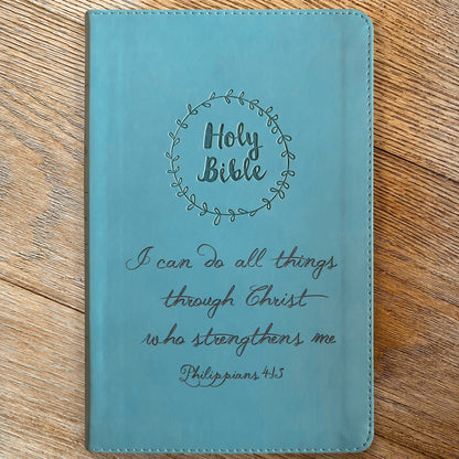 Custom NIV Bible, Light Blue Thinline, Custom Bible Engraved, New International Version, Christian Gifts, Baptism Gifts, NIV Bible Women - Religious Books - Aylev