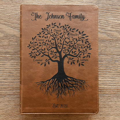 Personalized Family Bible, Custom Engraved NKJV Wide - Margin Family Tree Bible, Wedding Gifts, Anniversary Gifts, Family Bible for Weddings - Religious Books - Aylev