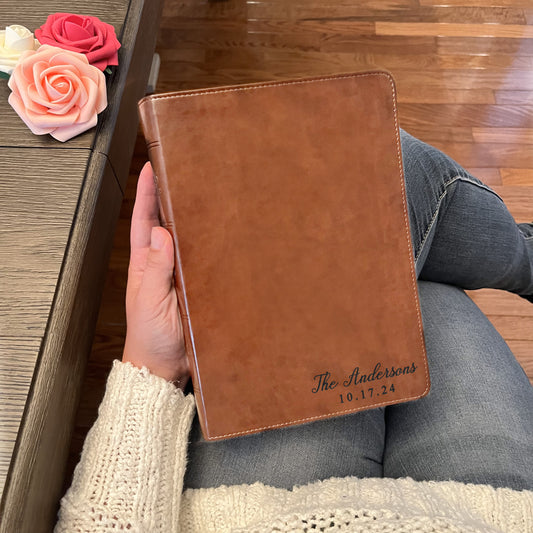 Personalized Family Bible, Custom ESV Wide-Margin Reference Bible, Engraved Bible, Wedding Bible, Christian Gifts, Family Bible for Wedding