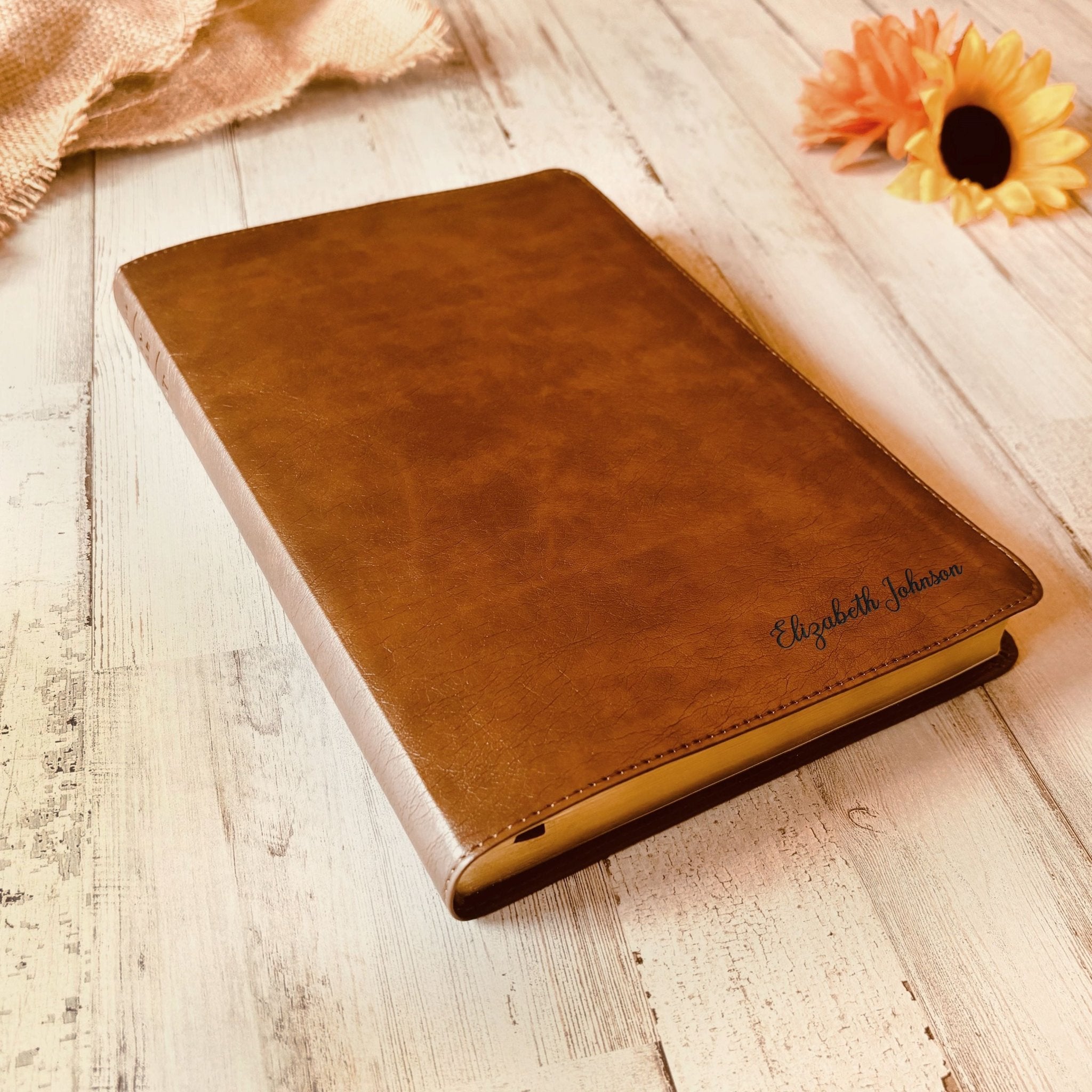 Personalized NLT Bible with Name Engraved, NLT Large Print Holy Bible, Custom Bible Engraved Name, New Living Translation Christian Gifts - Religious Books - Aylev