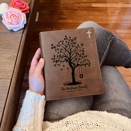 Personalized Family Bible, Custom NIV Family Tree Journaling Bible, Engraved Bible, Wedding Bible, Anniversary Gifts Family Bible for Wedding - Religious Books - Aylev