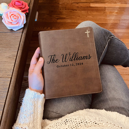 Personalized Family Bible, Custom NIV Family Journaling Bible, Engraved Bible, Wedding Bible, Christian Gifts, Guestbook Bible for Wedding - Religious Books - Aylev