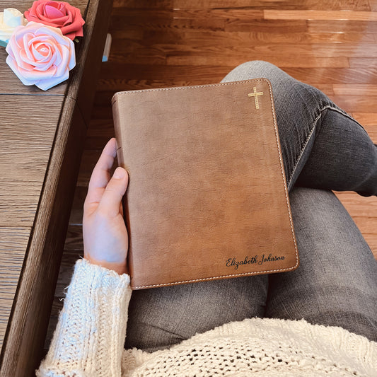 Personalized NIV Bible with name Engraved, NIV Journaling Bible, Custom Bible Engraved Name New International Version Christian Gifts - Aylev