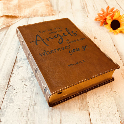 Custom Engraved NKJV Bible, Single Column Wide - Margin Reference, Red - Letter Edition, Personalized Christian Gifts for Him Her, Baptism Gifts - Religious Books - Aylev