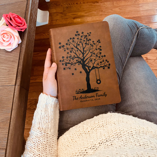 Personalized Family Tree Bible, Custom NASB Family Tree Giant Print Bible, Engraved Bible, Wedding Bible, Christian Gifts, Anniversary Gifts