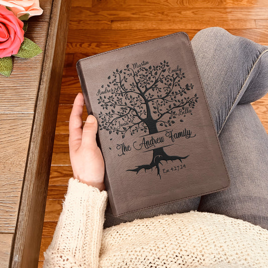 Personalized Family Bible, Custom ESV Single Column Journaling Family Bible, Engraved Bible, Wedding Gifts Christian Gifts Anniversary Gifts - Aylev