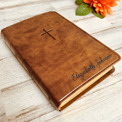 Custom KJV Bible with Name Engraved, Compact Holy Bible, Custom Bible Name Engraved, King James Version Bible, Christian Gifts Baptism Gifts - Religious Books - Aylev