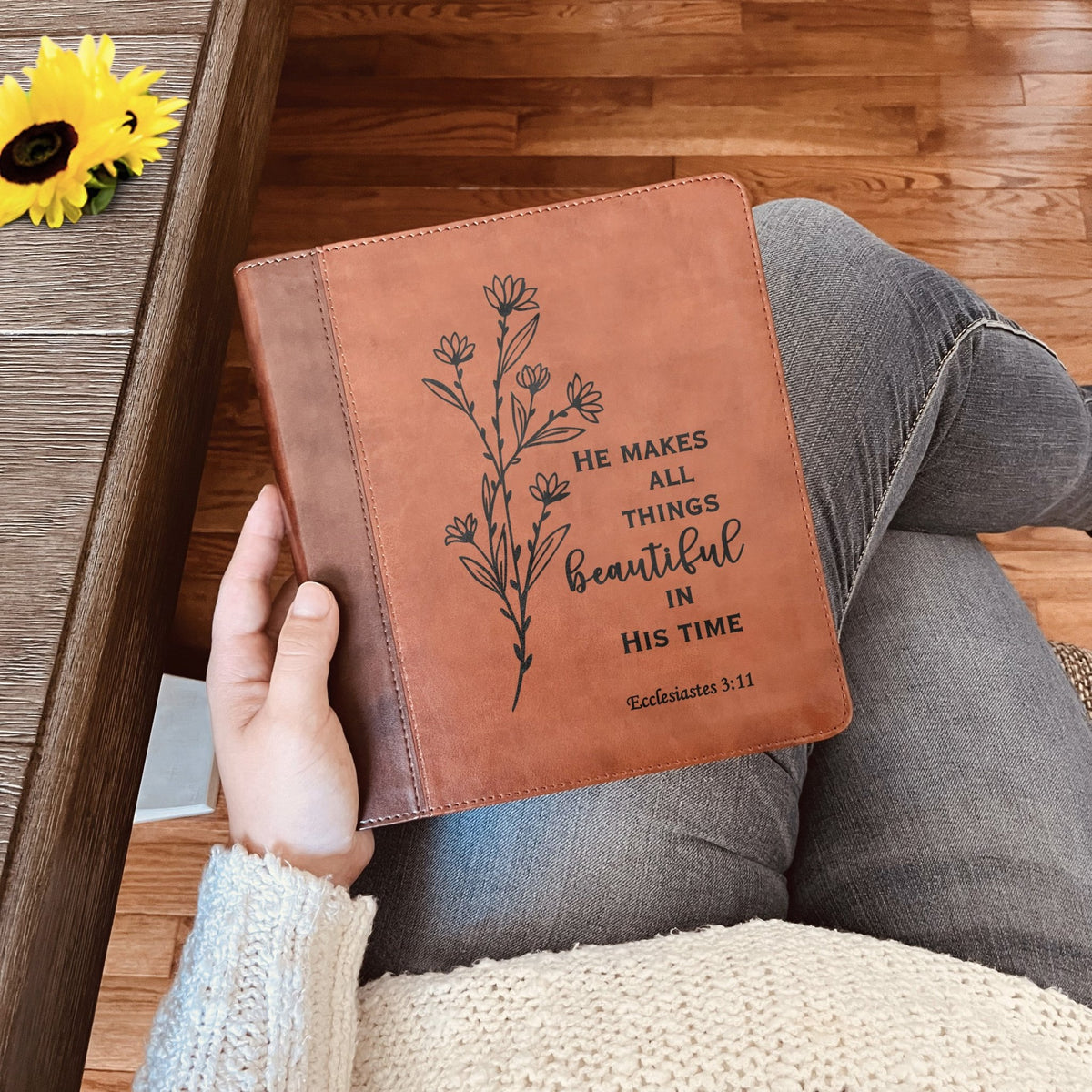Custom Engraved ESV Journaling Study Bible, Wide Margin Note - Taking Bible, Personalized Christian Gift, Baptism Gift for Women - Religious Books - Aylev
