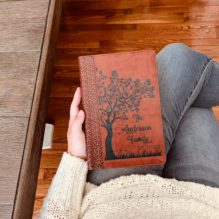 Personalized Family Bible | Custom KJV Family Tree Study Bible | Engraved Bible Wedding Bible Christian Gifts Family Bible for Wedding - Aylev