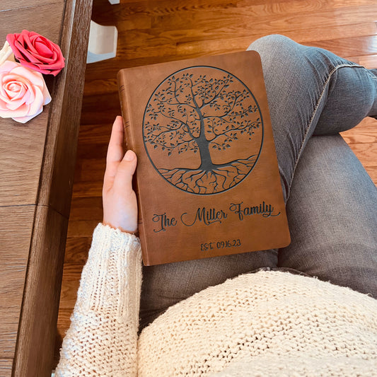 Personalized Family Tree Bible, Custom NASB Family Tree Giant Print Bible, Engraved Bible, Wedding Bible, Christian Gifts, Anniversary Gifts - Aylev