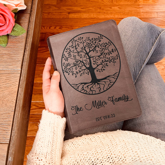 Personalized Family Bible, Custom ESV Single Column Journaling Family Bible, Engraved Bible, Wedding Gifts Christian Gifts Anniversary Gifts - Aylev
