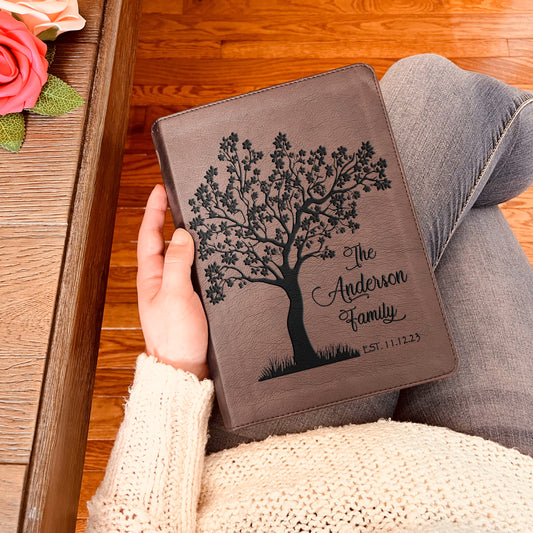 Personalized Family Bible, Custom ESV Single Column Journaling Family Bible, Engraved Bible, Wedding Gifts Christian Gifts Anniversary Gifts - Aylev