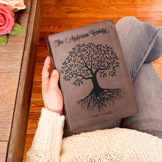 Personalized Family Bible, Custom ESV Single Column Journaling Family Bible, Engraved Bible, Wedding Gifts Christian Gifts Anniversary Gifts - Aylev
