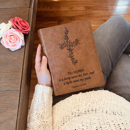 Personalized KJV Bible: Create Your Own Custom Engraved Design with a Designer, Large Print Red Letter Wide - Margin King James Holy Bible - Religious Books - Aylev