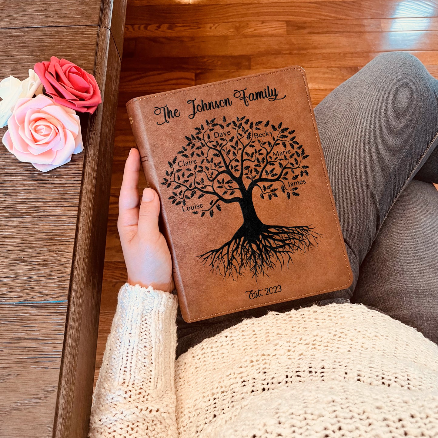 Personalized Family Bible | Custom KJV Family Tree Wide Margin Bible | Engraved Bible Wedding Bible Christian Gifts Family Bible for Wedding - Aylev