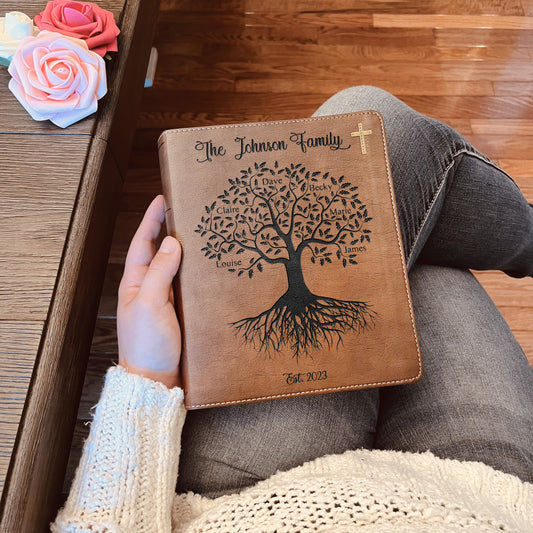 Personalized Family Bible,  Custom NIV Family Tree Journaling Bible, Engraved Bible, Wedding Bible, Anniversary Gifts Family Bible for Wedding - Aylev
