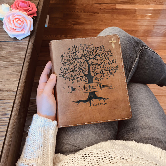 Personalized Family Bible,  Custom NIV Family Tree Journaling Bible, Engraved Bible, Wedding Bible, Anniversary Gifts Family Bible for Wedding - Aylev