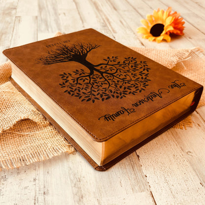 Personalized Family Bible, Custom CSB Family Tree Wide - Margin Bible, Engraved Bible, Wedding Bible, Christian Gifts Family Bible for Wedding - Religious Books - Aylev