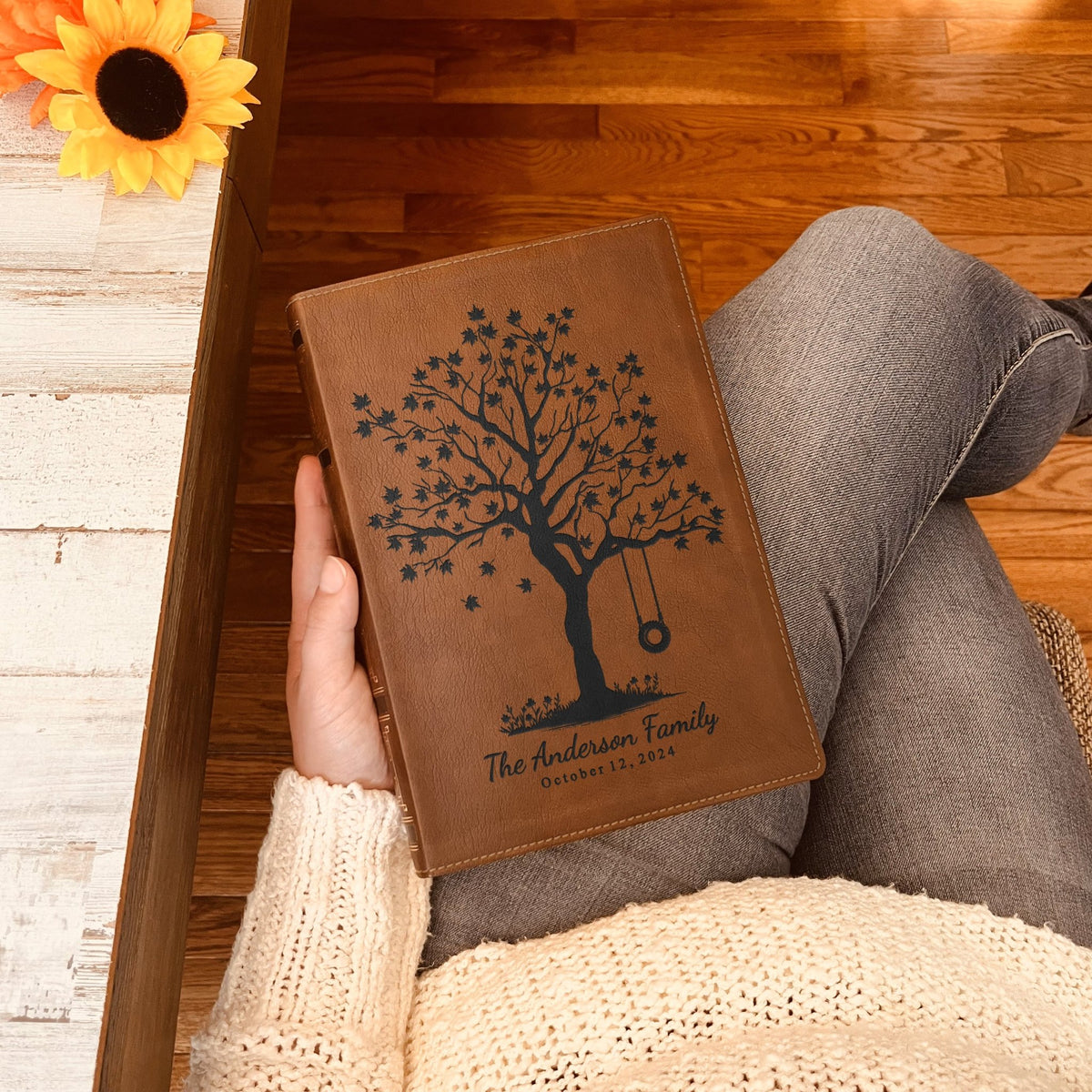 Personalized Family Bible, Custom Engraved NKJV Wide - Margin Family Tree Bible, Wedding Gifts, Anniversary Gifts, Family Bible for Weddings - Religious Books - Aylev
