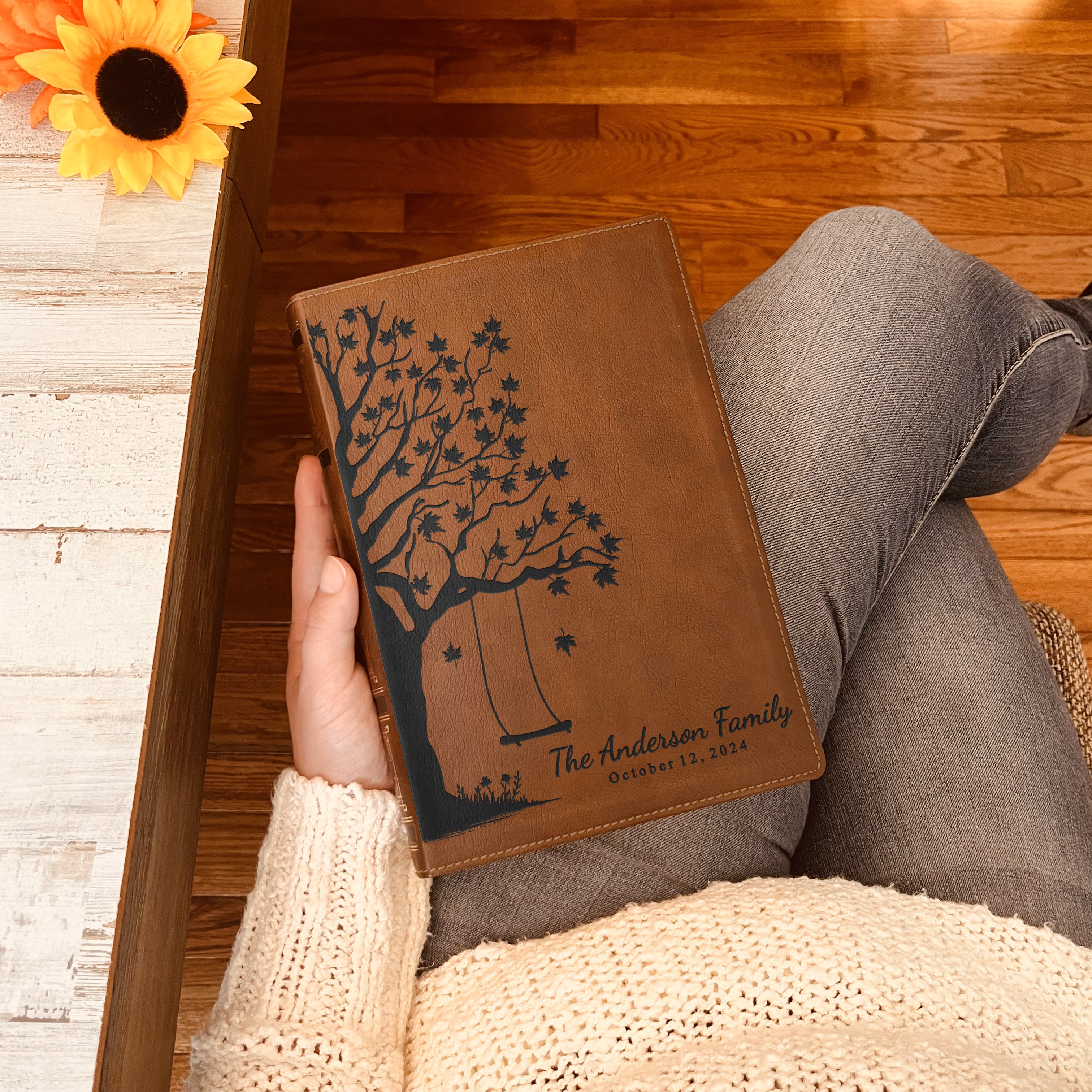 Personalized Family Bible, Custom Engraved NKJV Wide-Margin Family Tree Bible, Wedding Gifts, Anniversary Gifts, Family Bible for Weddings