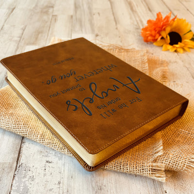 Personalized ESV Bible | Large Print Bible | Custom Bible Engraved English Standard Version | Christian Gifts Religious Gifts Baptism Gifts