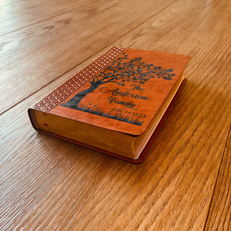 Personalized Family Bible | Custom KJV Family Tree Study Bible | Engraved Bible Wedding Bible Christian Gifts Family Bible for Wedding - Aylev