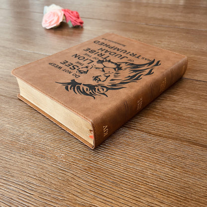 Personalized KJV Bible: Create Your Own Custom Engraved Design with a Designer, Large Print Red Letter Wide - Margin King James Holy Bible - Religious Books - Aylev