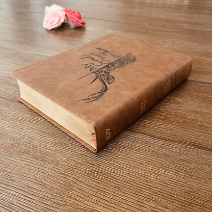 Personalized KJV Bible: Create Your Own Custom Engraved Design with a Designer, Large Print Red Letter Wide - Margin King James Holy Bible - Religious Books - Aylev