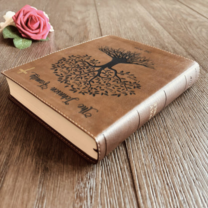 Personalized Family Bible, Custom NIV Family Tree Journaling Bible, Engraved Bible, Wedding Bible, Anniversary Gifts Family Bible for Wedding - Religious Books - Aylev