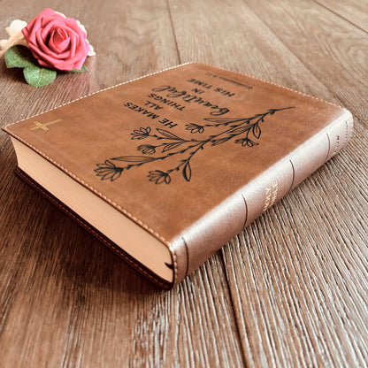 Personalized NIV Bible: Create Your Own Custom Engraved Design with a Designer, Comfort Print Journaling New International Version Holy Bible - Religious Books - Aylev