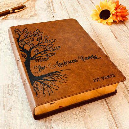 Personalized Family Bible, Custom CSB Family Tree Wide - Margin Bible, Engraved Bible, Wedding Bible, Christian Gifts Family Bible for Wedding - Religious Books - Aylev