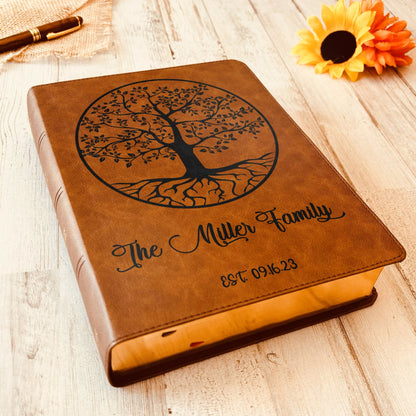 Personalized Family Bible, Custom CSB Family Tree Wide - Margin Bible, Engraved Bible, Wedding Bible, Christian Gifts Family Bible for Wedding - Religious Books - Aylev