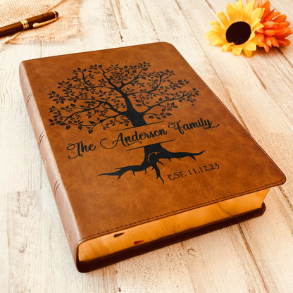 Personalized Family Bible, Custom CSB Family Tree Wide - Margin Bible, Engraved Bible, Wedding Bible, Christian Gifts Family Bible for Wedding - Religious Books - Aylev