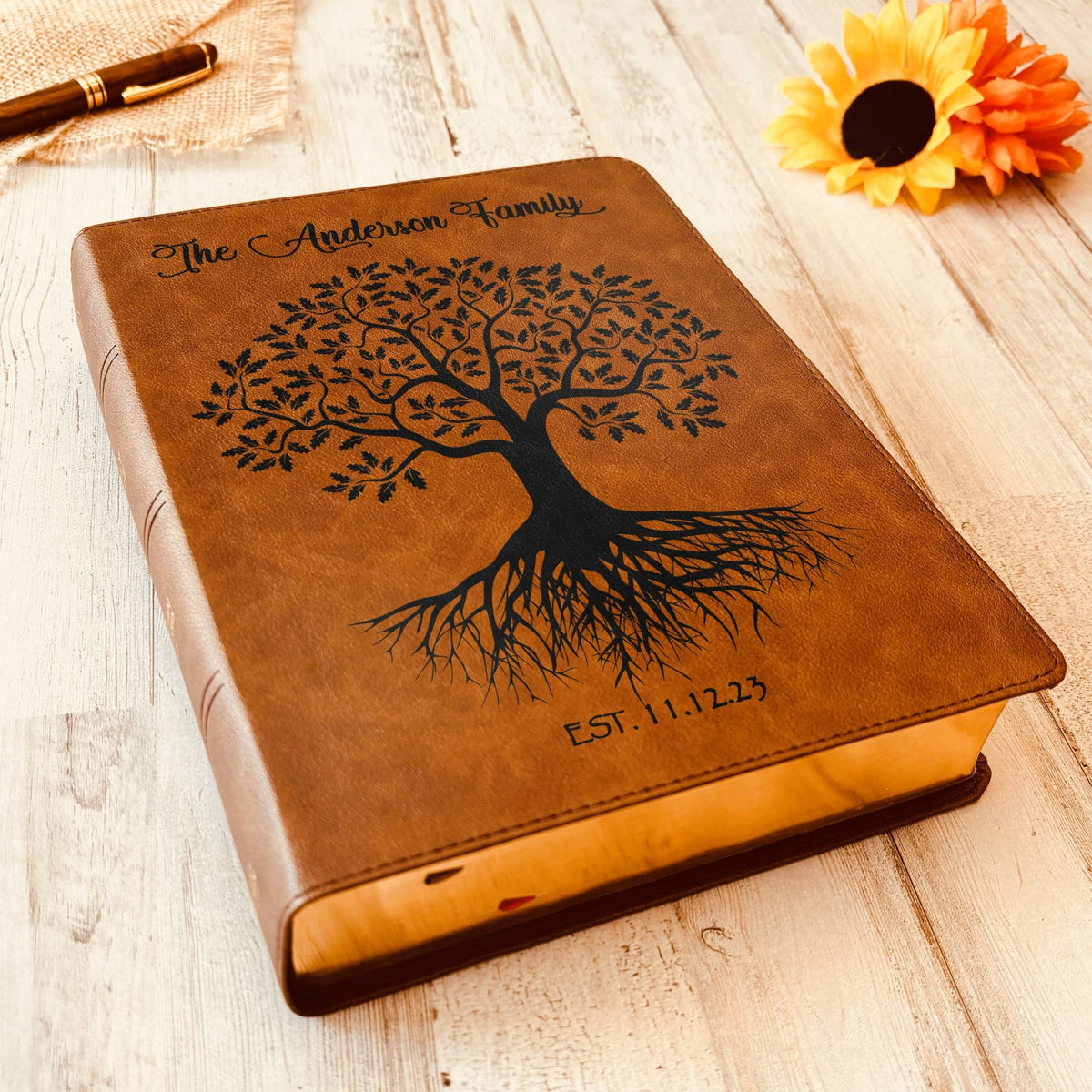 Personalized Family Bible, Custom CSB Family Tree Wide - Margin Bible, Engraved Bible, Wedding Bible, Christian Gifts Family Bible for Wedding - Religious Books - Aylev