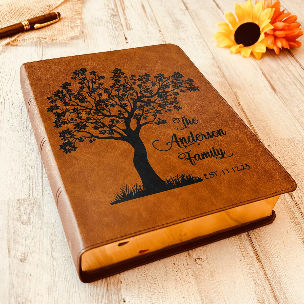 Personalized Family Bible, Custom CSB Family Tree Wide - Margin Bible, Engraved Bible, Wedding Bible, Christian Gifts Family Bible for Wedding - Religious Books - Aylev