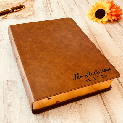 Personalized Family Bible, Custom CSB Wide - Margin Family Bible, Engraved Bible, Wedding Bible, Christian Gifts Family Bible for Wedding - Religious Books - Aylev