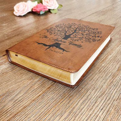 Personalized Family Bible | Custom ESV Family Bible | Engraved Family Bible Wedding Bible Christian Gifts Family Tree Bible for Wedding