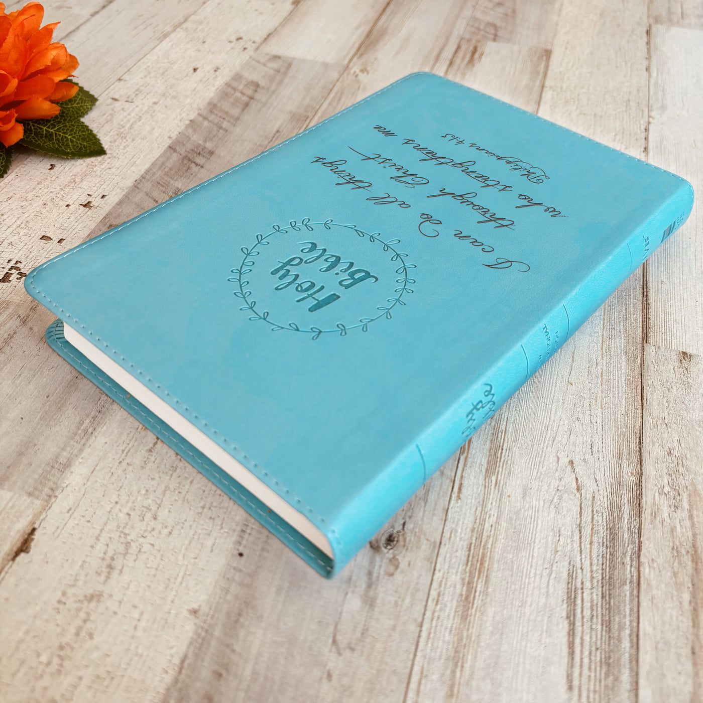 Custom NIV Bible | Light Blue Thinline | Custom Bible Engraved New International Version Christian Gifts Baptism Gifts NIV Bible Women