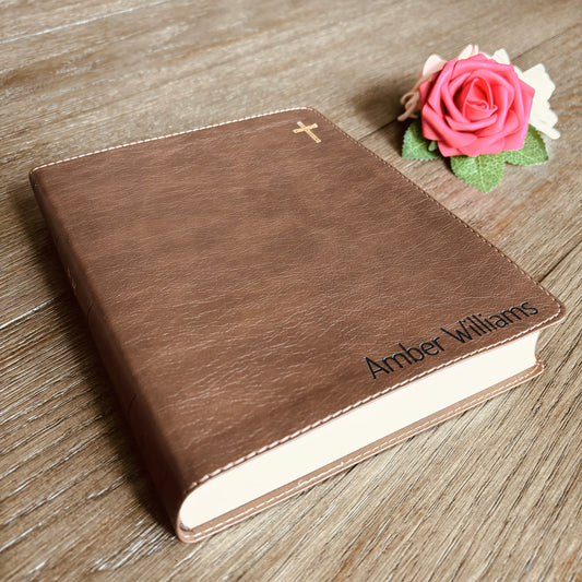 Personalized NIV Bible with name Engraved, NIV Journaling Bible, Custom Bible Engraved Name New International Version Christian Gifts - Aylev