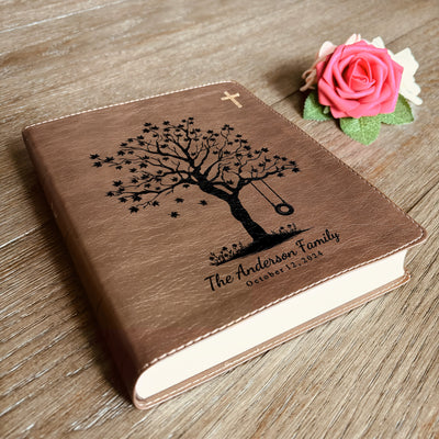 Personalized Family Bible | Custom NIV Family Tree Journaling Bible | Engraved Bible Wedding Bible Christian Gifts Family Bible for Wedding