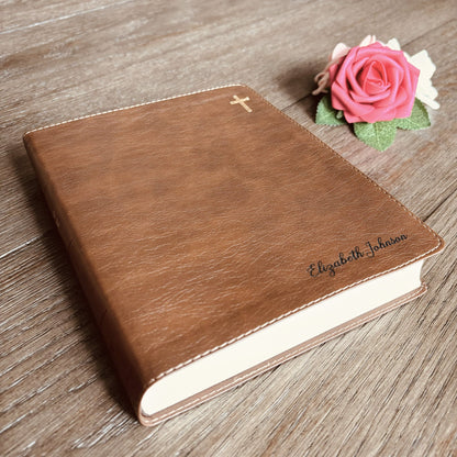 Personalized NIV Bible with name Engraved, NIV Journaling Bible, Custom Bible Engraved Name New International Version Christian Gifts - Religious Books - Aylev
