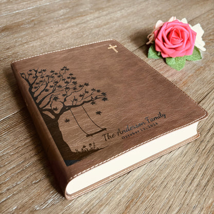 Personalized Family Bible, Custom NIV Family Tree Journaling Bible, Engraved Bible, Wedding Bible, Anniversary Gifts Family Bible for Wedding - Religious Books - Aylev