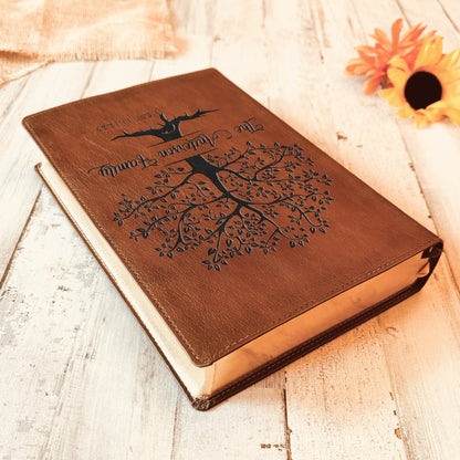 Personalized Family Bible, Custom Engraved NKJV Wide - Margin Family Tree Bible, Wedding Gifts, Anniversary Gifts, Family Bible for Weddings - Religious Books - Aylev