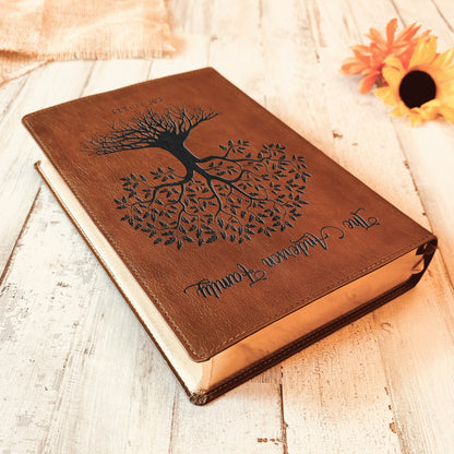 Personalized Family Bible, Custom Engraved NKJV Wide - Margin Family Tree Bible, Wedding Gifts, Anniversary Gifts, Family Bible for Weddings - Religious Books - Aylev