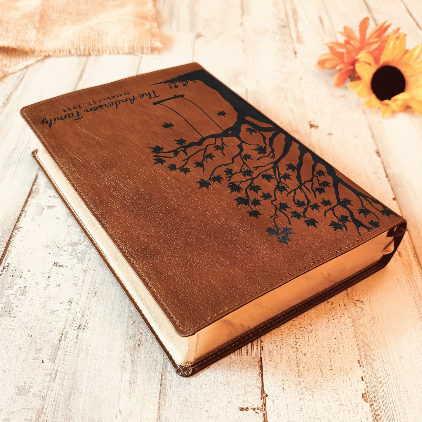 Personalized Family Bible, Custom Engraved NKJV Wide-Margin Family Tree Bible, Wedding Gifts, Anniversary Gifts, Family Bible for Weddings