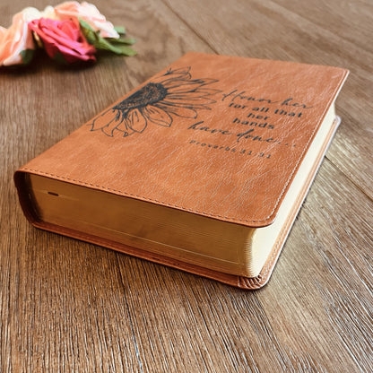 Custom Engraved English/Spanish Parallel Bible, ESV/RVR Double Column Verse by Verse, Personalized Christian Gifts for Women, Baptism Gifts - Religious Books - Aylev