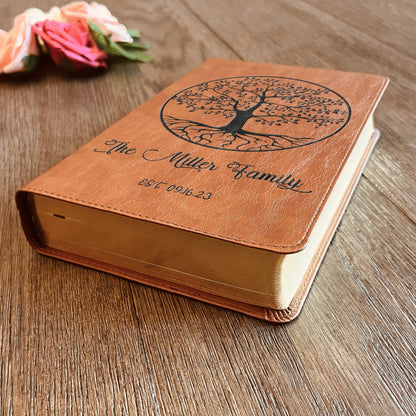 Personalized Family Bible, Custom ESV/RVR Biblia en Español Personalizada, Biblia Reina Valera 1960 en espanol Spanish Bible, Christian Gifts - Religious Books - Aylev