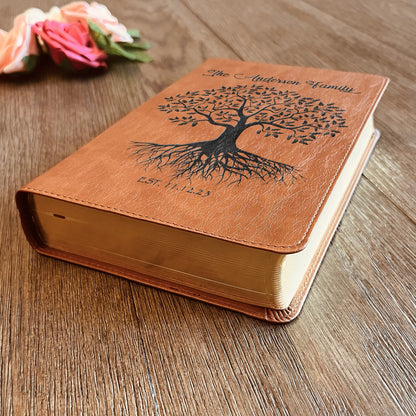 Personalized Family Bible, Custom ESV/RVR Biblia en Español Personalizada, Biblia Reina Valera 1960 en espanol Spanish Bible, Christian Gifts - Religious Books - Aylev